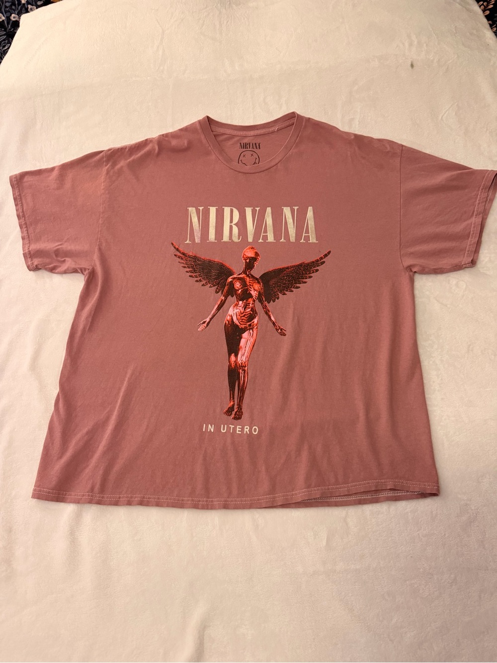 Women's Nirvana In Utero Angel Pink Tshirt size: XL